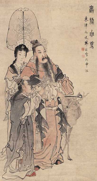 韩璋 童子拜寿图 立轴